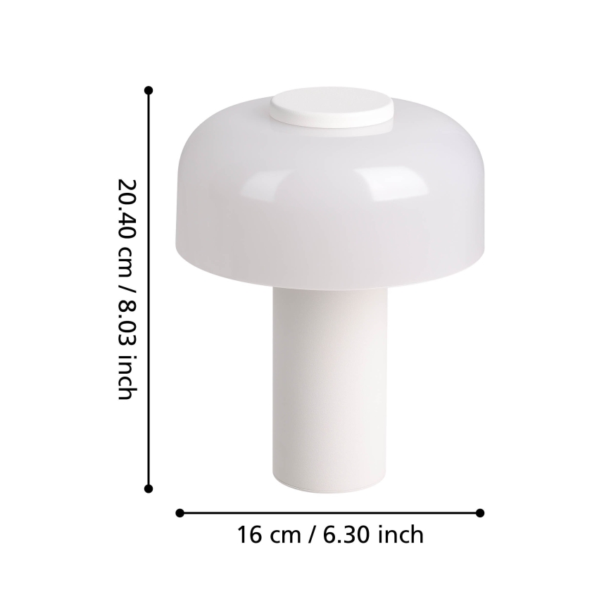 Eglo - LED Stmievateľná dotyková vonkajšia lampa LED/2,25W/5V 2400-4000K 5200 mAh IP44 biela