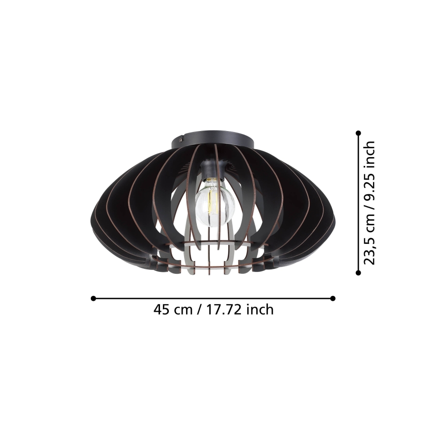 Eglo - Stropné svietidlo 1xE27/40W/230V pr. 45 cm čierna