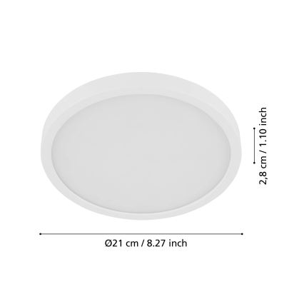 Eglo - LED stropné svietidlo so senzorom FUEVA LED/17W/230V 3000K ø 21 cm pr. 21 cm