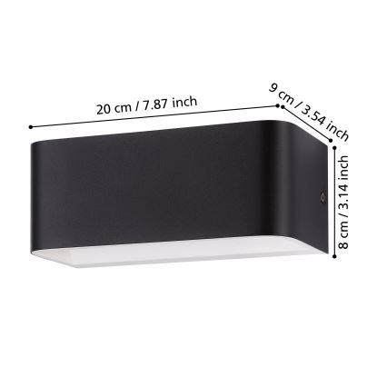 Eglo - LED Nástenné svietidlo LED/10W/230V 3000K čierna