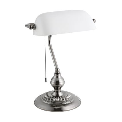 Eglo - Stolná lampa 1xE27/60W/230V biela/lesklý chróm