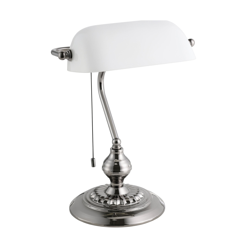 Eglo - Stolná lampa 1xE27/60W/230V biela/lesklý chróm