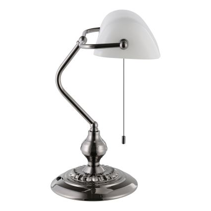 Eglo - Stolná lampa 1xE27/60W/230V biela/lesklý chróm