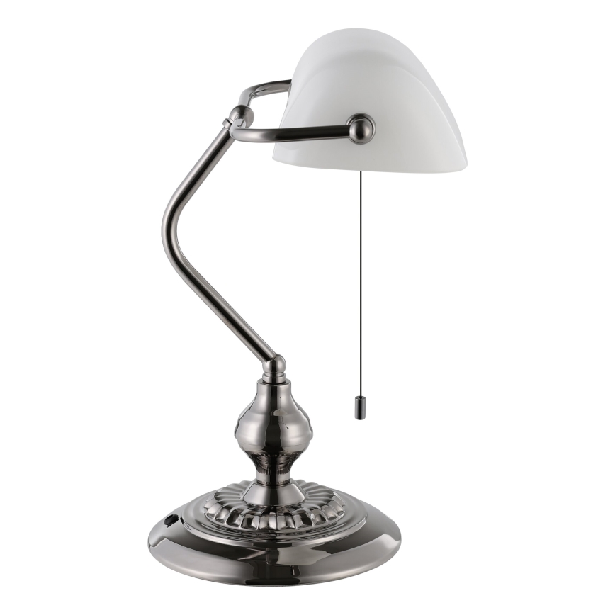 Eglo - Stolná lampa 1xE27/60W/230V biela/lesklý chróm