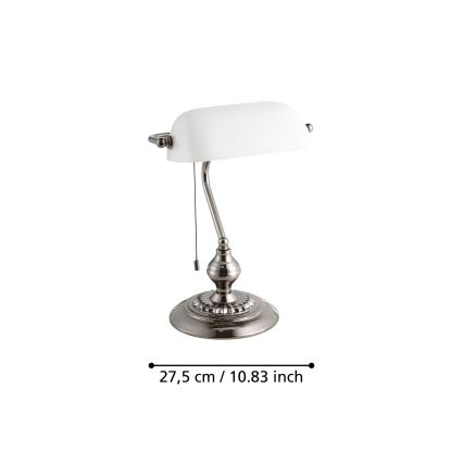 Eglo - Stolná lampa 1xE27/60W/230V biela/lesklý chróm