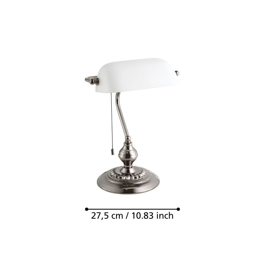 Eglo - Stolná lampa 1xE27/60W/230V biela/lesklý chróm