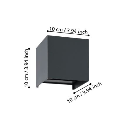 Eglo - LED Nástenné svietidlo 2xLED/1,5W/230V 3000K čierna