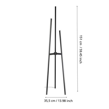 Eglo - LED stojacia lampa LED/30W/230V čierna