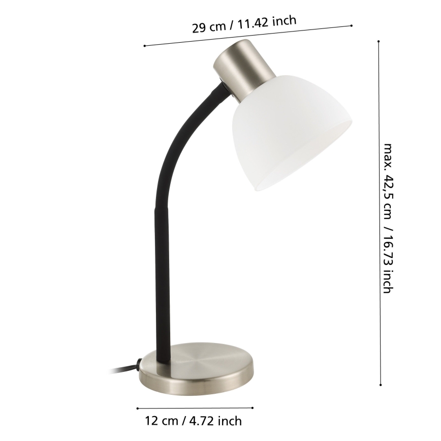 Eglo - Stolná lampa 1xE14/25W/230V čierna/matný chróm