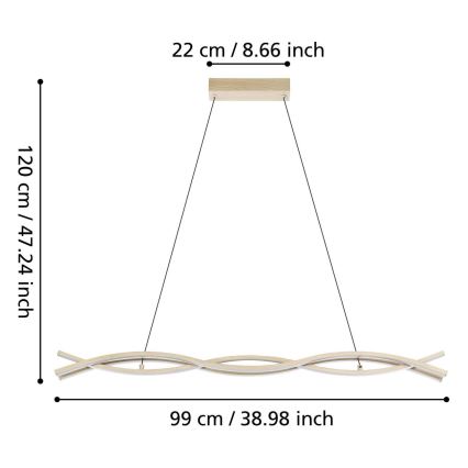 Eglo - LED luster na lanku LED/35W/230V béžový