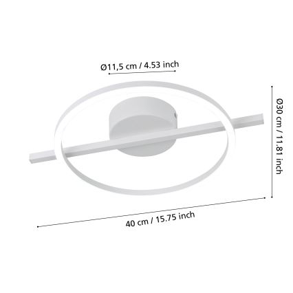 Eglo - LED RGBW Stmievateľné stropné svietidlo LED/17W/230V 2700-6500K biela + diaľkové ovládanie