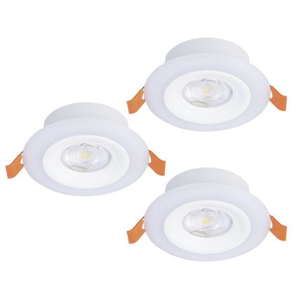 Eglo - SADA 3xLED RGBW Stmievateľné kúpeľňové podhľadové svietidlo LED/3,8W/230V 2700-6500K IP44 + diaľkové ovládanie