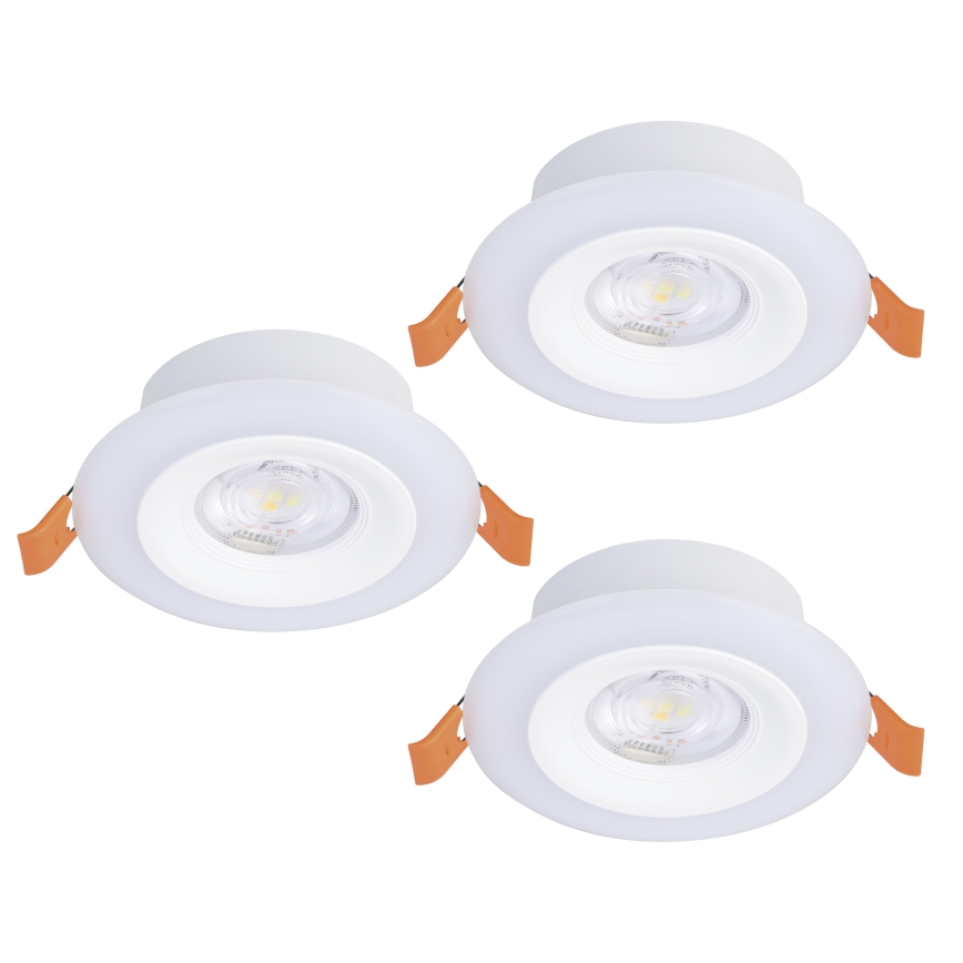 Eglo - SADA 3xLED RGBW Stmievateľné kúpeľňové podhľadové svietidlo LED/3,8W/230V 2700-6500K IP44 + diaľkové ovládanie
