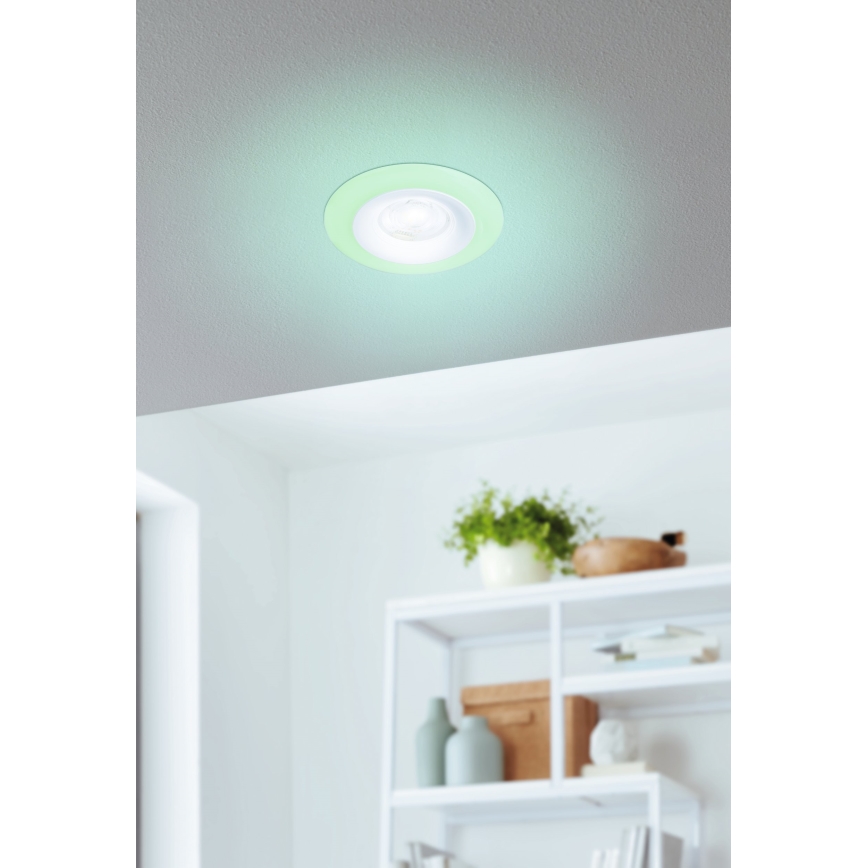 Eglo - SADA 3xLED RGBW Stmievateľné kúpeľňové podhľadové svietidlo LED/3,8W/230V 2700-6500K IP44 + diaľkové ovládanie