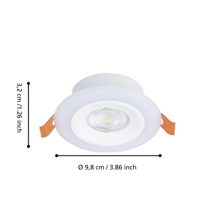 Eglo - SADA 3xLED RGBW Stmievateľné kúpeľňové podhľadové svietidlo LED/3,8W/230V 2700-6500K IP44 + diaľkové ovládanie