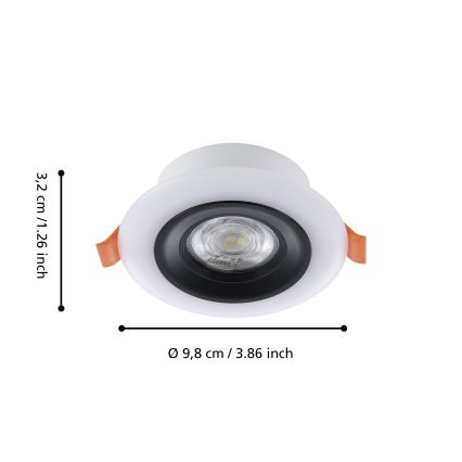 Eglo - SADA 3x LED RGBW Stmievateľné kúpeľňové podhľadové svietidlo 3xLED/3,8W/230V 2700-6500K IP44 + diaľkové ovládanie