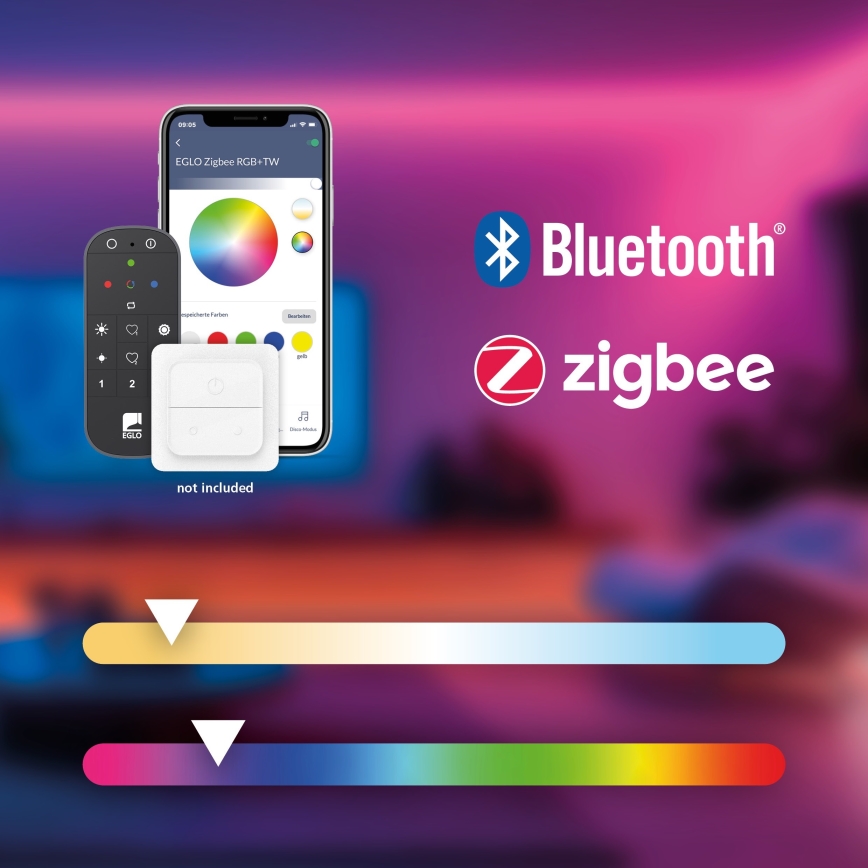 Eglo - LED RGBW Stmievateľný luster na lanku LED/3,7W/230V 2700-6500K čierna ZigBee