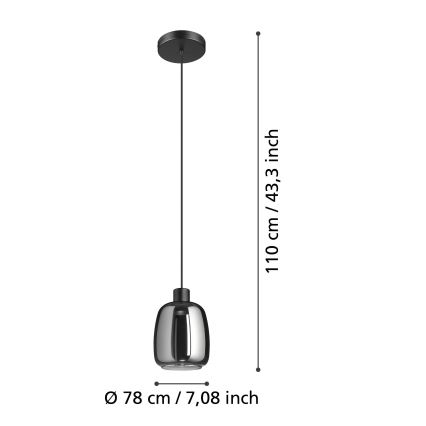 Eglo - LED RGBW Stmievateľný luster na lanku LED/3,7W/230V 2700-6500K čierna ZigBee