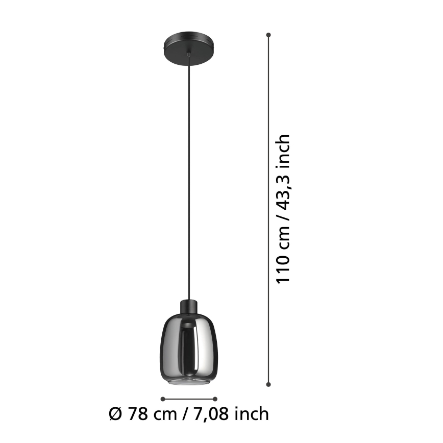 Eglo - LED RGBW Stmievateľný luster na lanku LED/3,7W/230V 2700-6500K čierna ZigBee