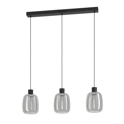 Eglo - LED RGBW Stmievateľný luster na lanku 3xLED/3,7W/230V 2700-6500K šedá