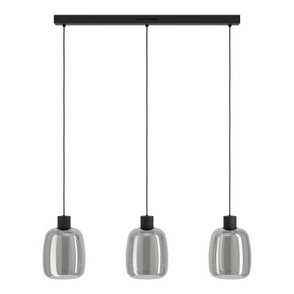 Eglo - LED RGBW Stmievateľný luster na lanku 3xLED/3,7W/230V 2700-6500K šedá