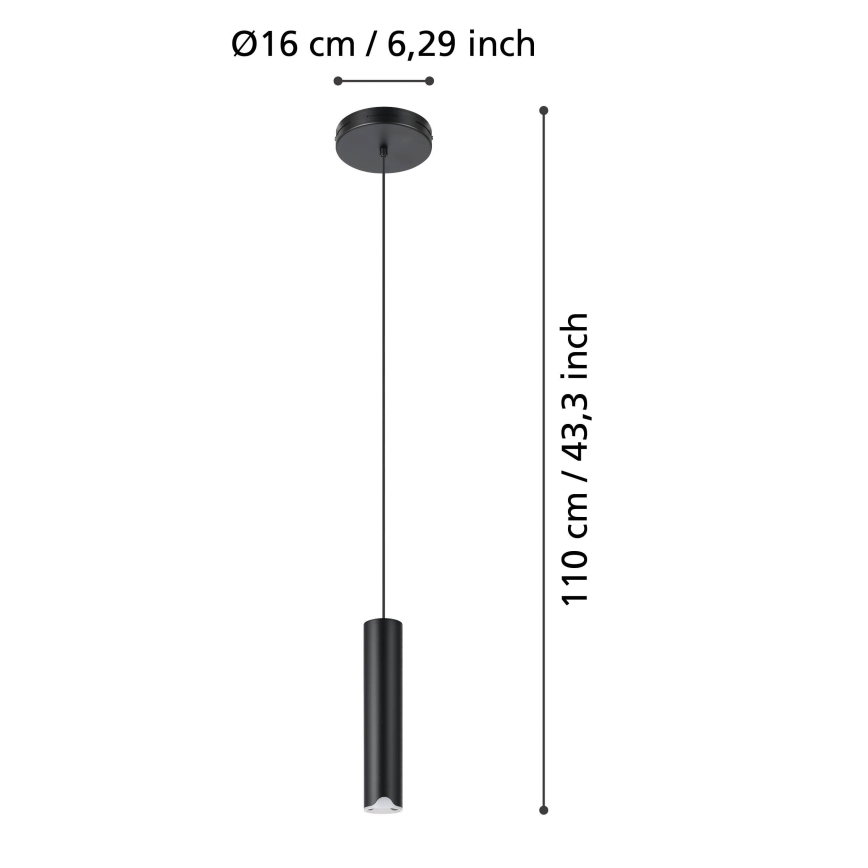 Eglo - LED RGBW Stmievateľný luster na lanku LED/3,7W/230V 2700-6500K čierna