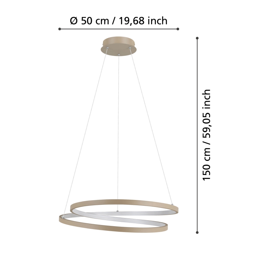 Eglo - LED Luster na lanku LED/36W/230V 3000K béžová