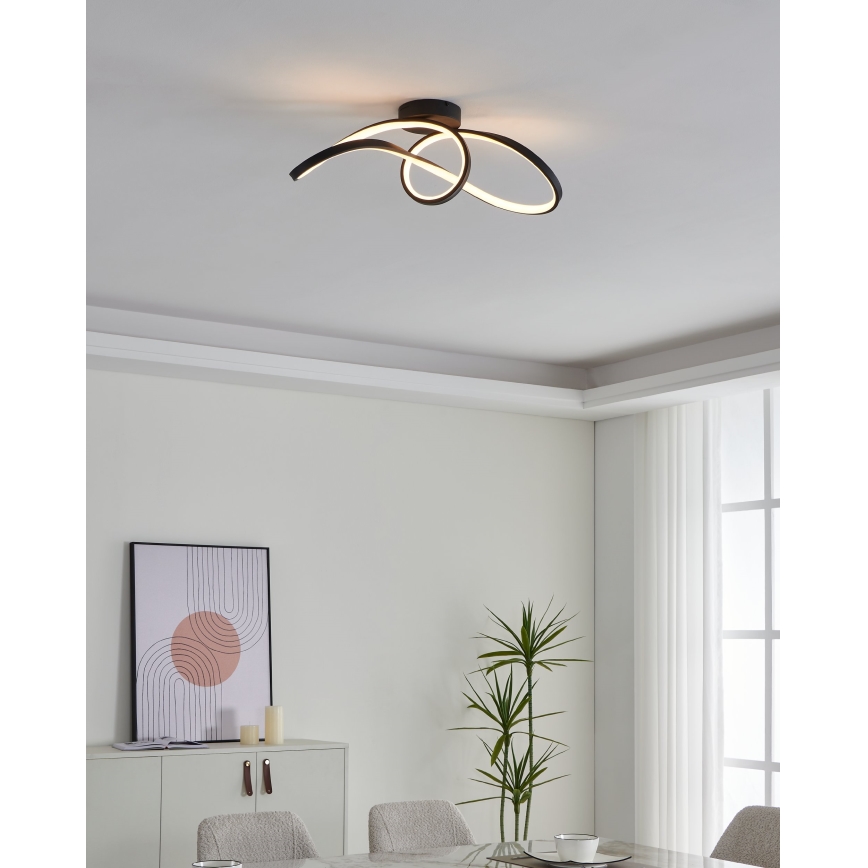 Eglo - LED RGBW Stmievateľné stropné svietidlo LED/22W/230V 2700-6500K čierna