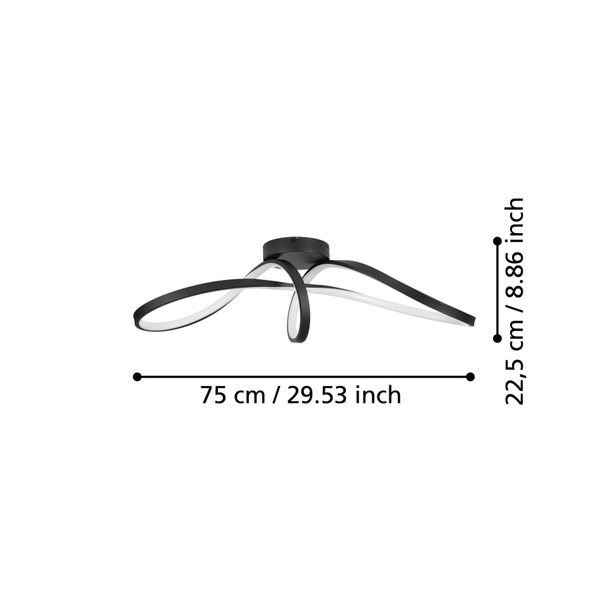 Eglo - LED RGBW Stmievateľné stropné svietidlo LED/22W/230V 2700-6500K čierna