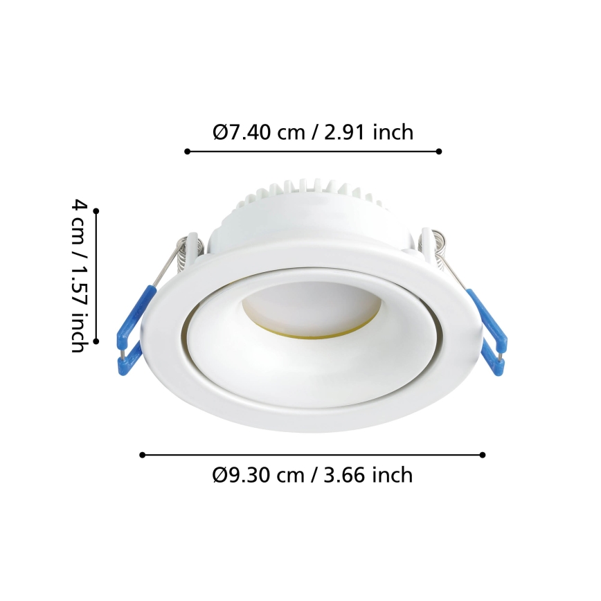 Eglo - LED Stmievateľné podhľadové svietidlo LED/4,9W/230V biela