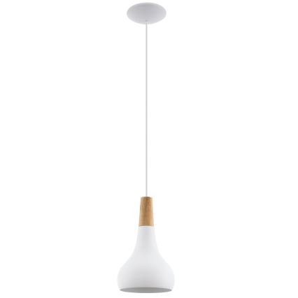 Eglo - Luster na lanku 1xE27/60W/230V pr. 18 cm biela