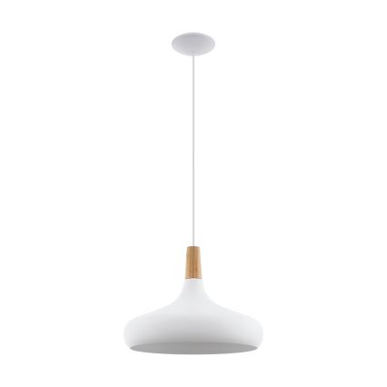Eglo - Luster na lanku 1xE27/40W/230V pr. 40 cm biela - FSC certifikované