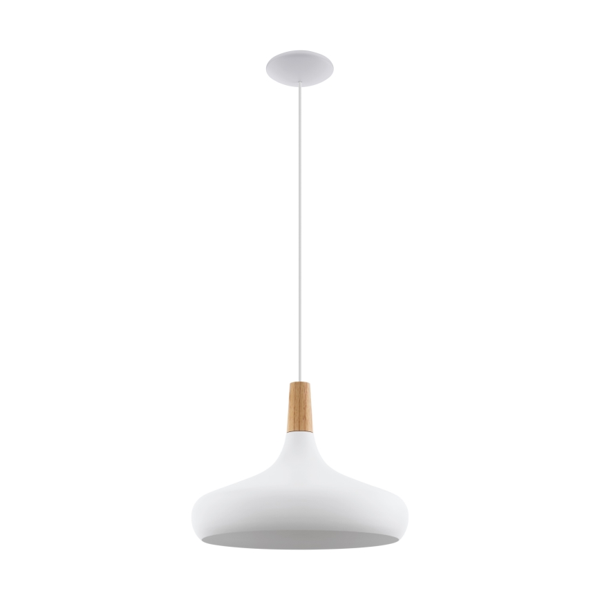 Eglo - Luster na lanku 1xE27/40W/230V pr. 40 cm biela - FSC certifikované