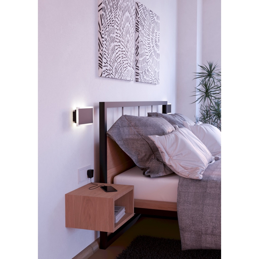 Eglo - LED Nástenné svietidlo LED/12W/230V 3000K 12x23 cm čierna