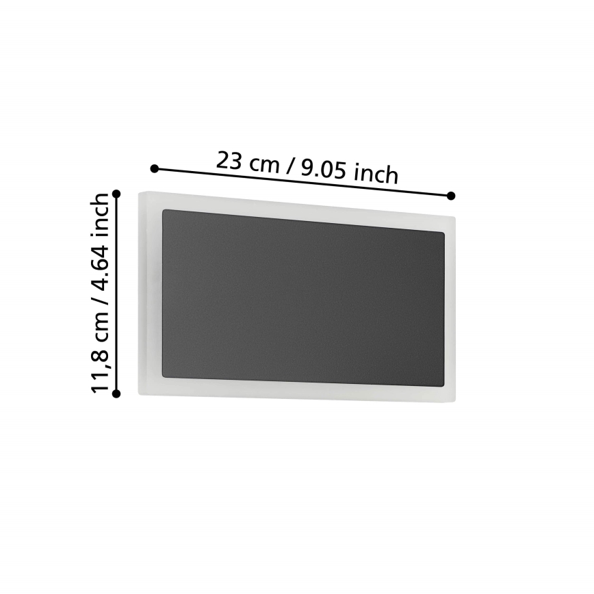 Eglo - LED Nástenné svietidlo LED/12W/230V 3000K 12x23 cm čierna