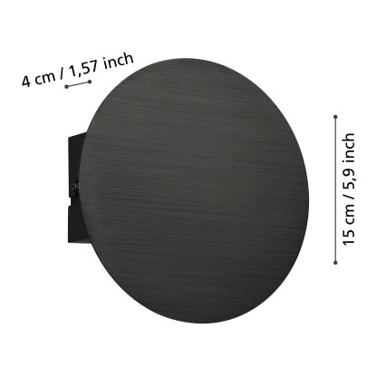 Eglo - LED Nástenné svietidlo LED/4W/230V 3000K čierna