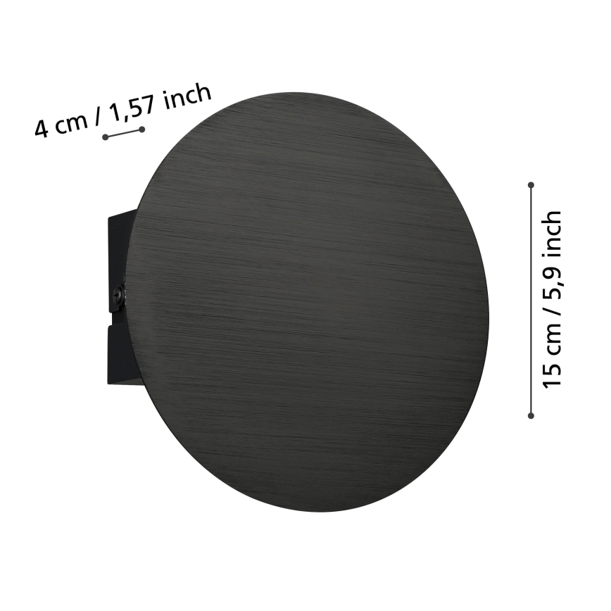 Eglo - LED Nástenné svietidlo LED/4W/230V 3000K čierna