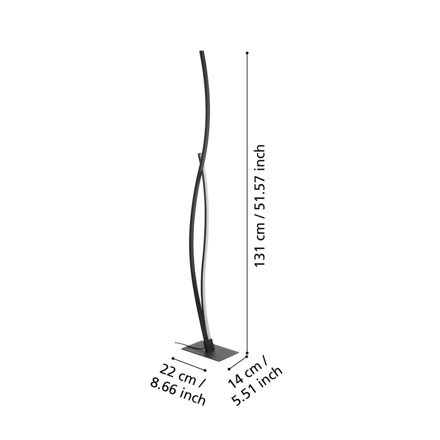 Eglo - LED Stojacia lampa LED/20W/230V 4000K čierna