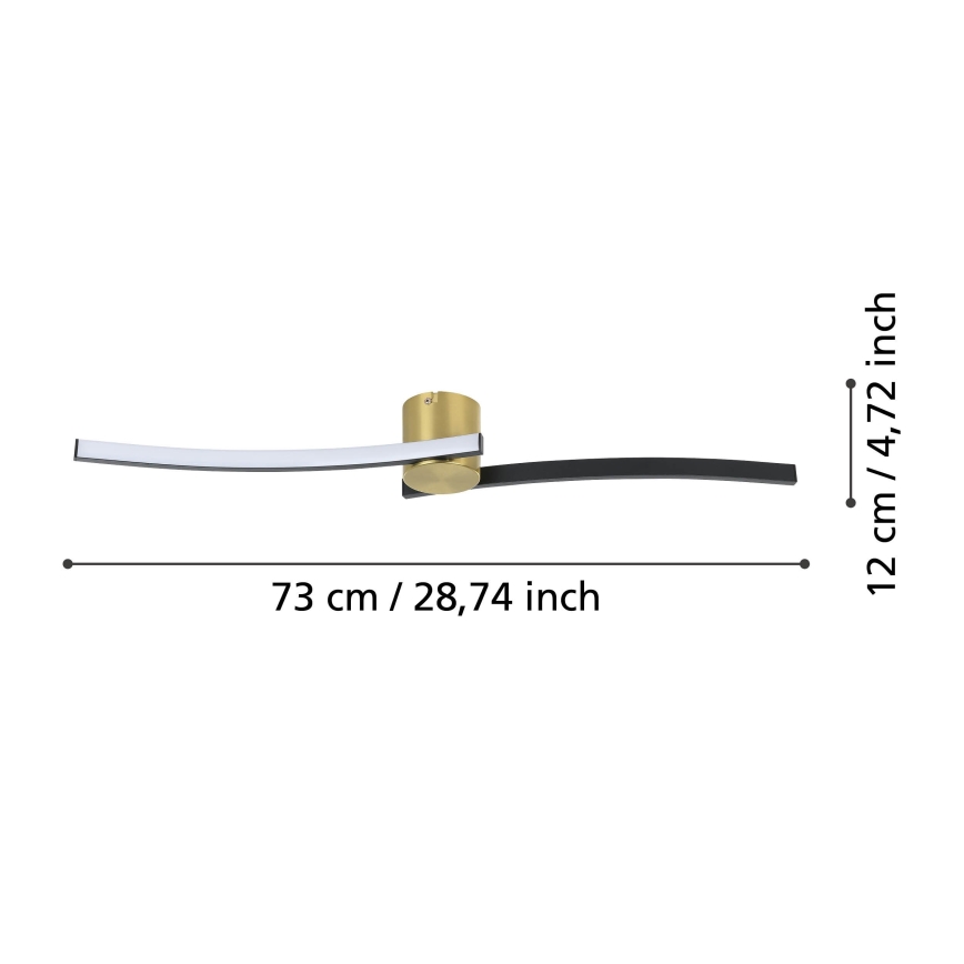 Eglo - LED Stropné svietidlo LED/12W/230V 4000K čierna