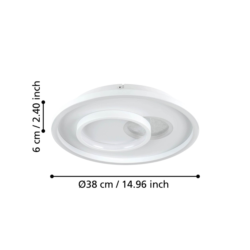 Eglo - LED stropné svietidlo LED/14W/230V + LED/8,5W pr. 38 cm biela
