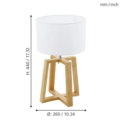 Eglo - Stolná lampa 1xE27/60W/230V - FSC certifikované
