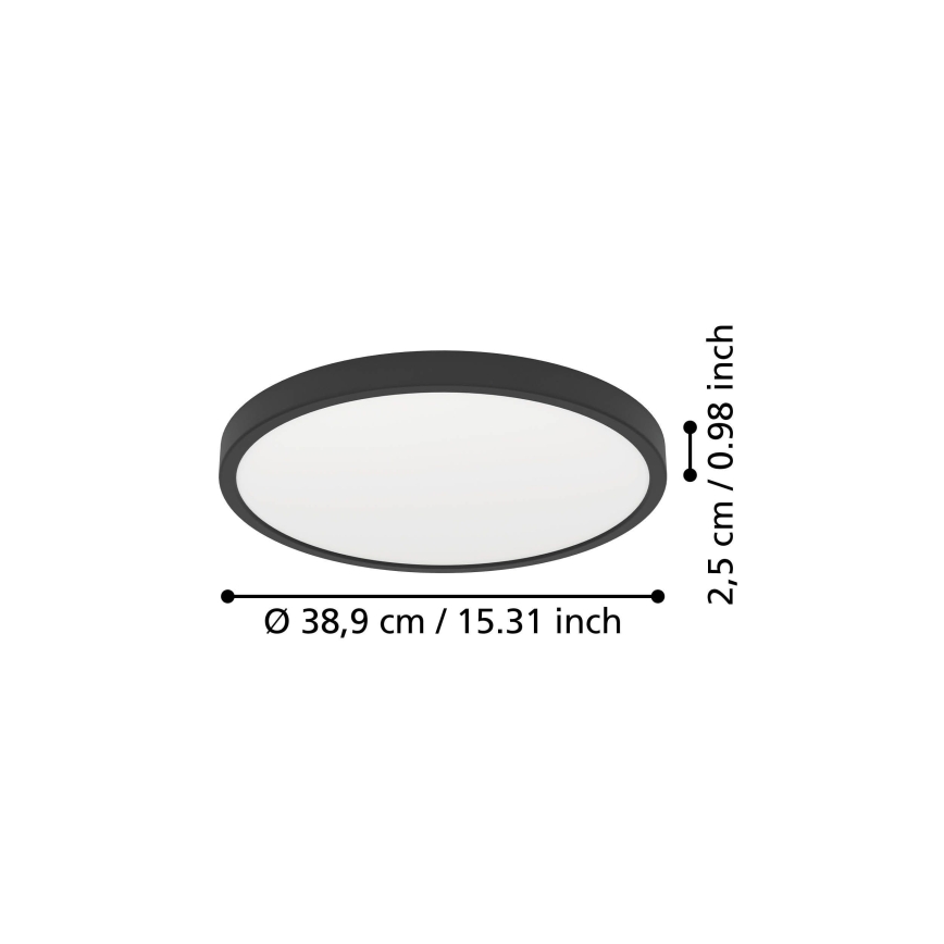 Eglo - LED Stropné svietidlo LED/17W/230V 2700/4000/6500K pr. 38,9 cm čierna
