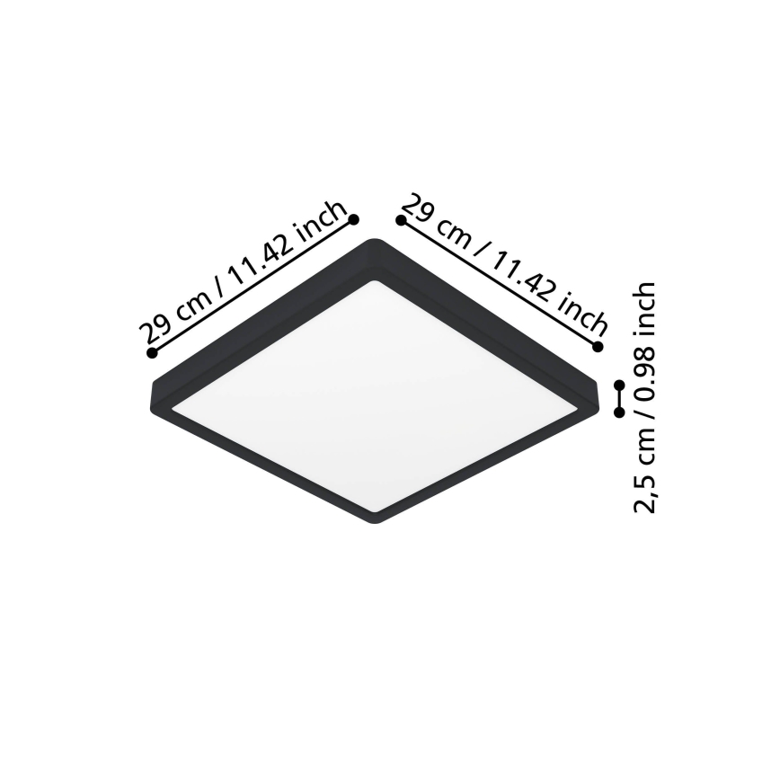 Eglo - LED stropné svietidlo LED/13W/230V 2700/4000/6500K 29x29cm čierne