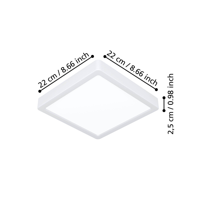 Eglo - LED Stropné svietidlo LED/10,5W/230V 2700/4000/6500K 22x22 cm biela