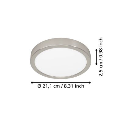 Eglo - LED stropné svietidlo LED/11,5W/230V 2700/4000/6500K priem. 21,1 cm matný chróm