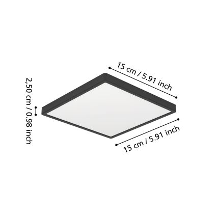 Eglo - LED Kúpeľňové stropné svietidlo LED/7W/230V 2700/4000/6500K 15x15 cm IP44 čierne