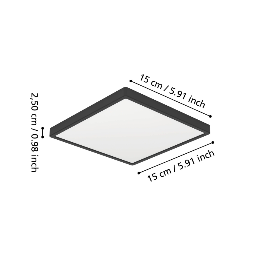 Eglo - LED kúpeľňové stropné svietidlo LED/7W/230V 15x15 cm IP44 čierne