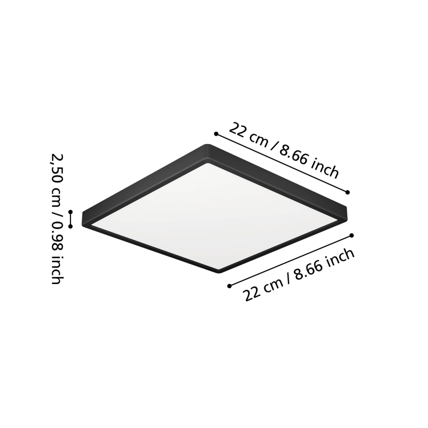 Eglo - LED Kúpeľňové stropné svietidlo LED/10,5W/230V 22x22 cm IP44 čierna
