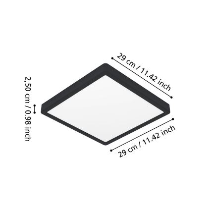 Eglo - LED Kúpeľňové stropné svietidlo LED/13W/230V 2700/4000/6500K 29x29 cm IP44 čierne