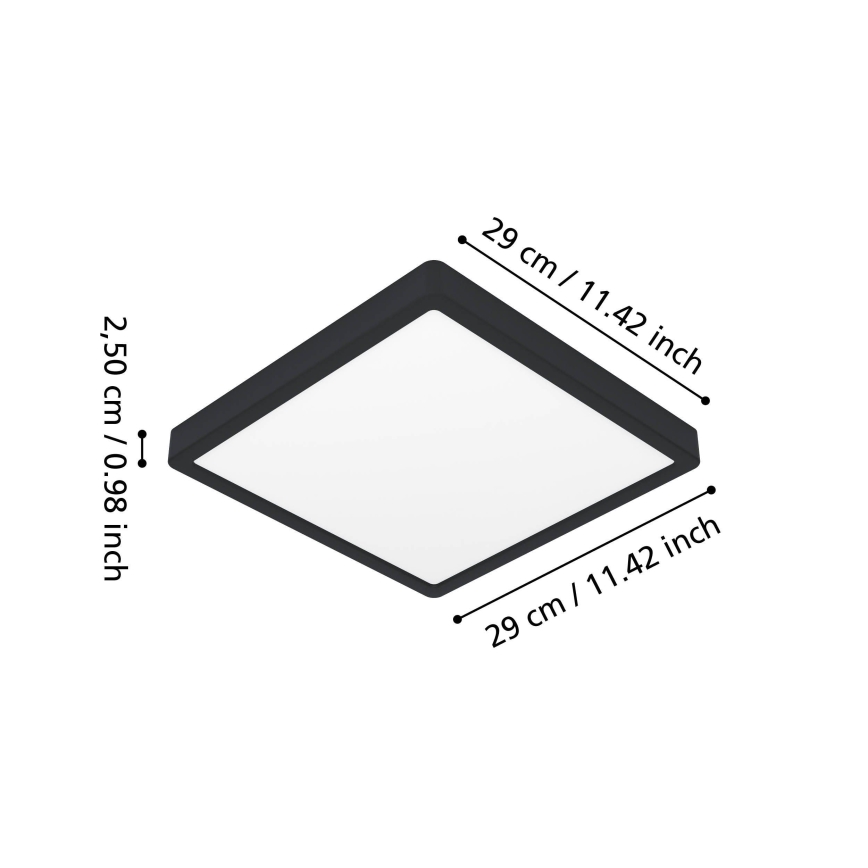 Eglo - LED Kúpeľňové stropné svietidlo LED/13W/230V 2700/4000/6500K 29x29 cm IP44 čierne